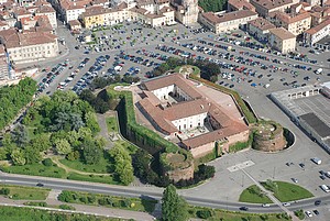 vista aerea del castello del monferrato