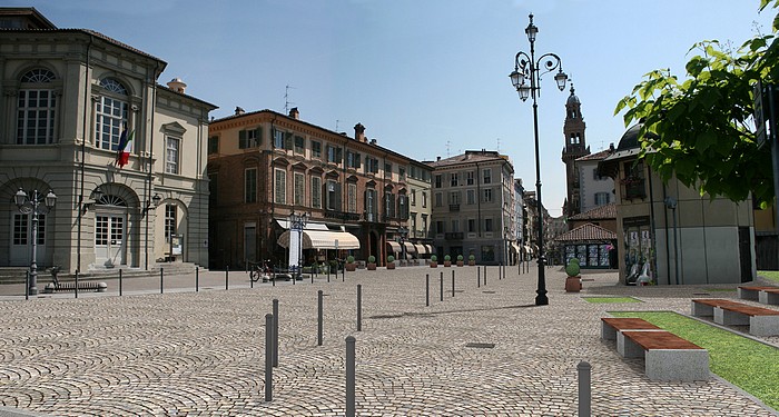 rendering di Via Saffi / Piazza Castello