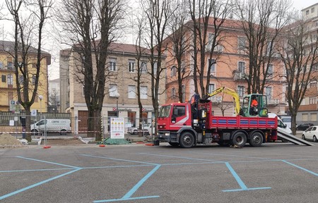 i lavori in piazza san francesco