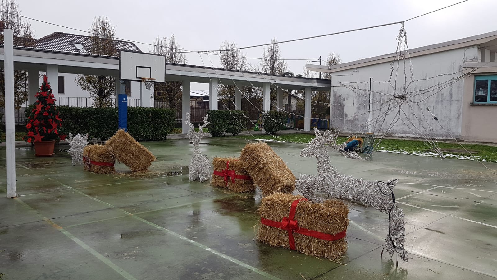 le luminarie allestite nella scuola di popolo