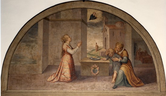 una delle lunette del chiostro di santa croce