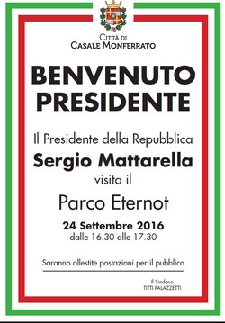 manifesto di benvenuto al presidente