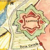 antica mappa con castello di casale monferrato