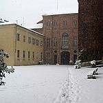 foto della biblioteca innevata